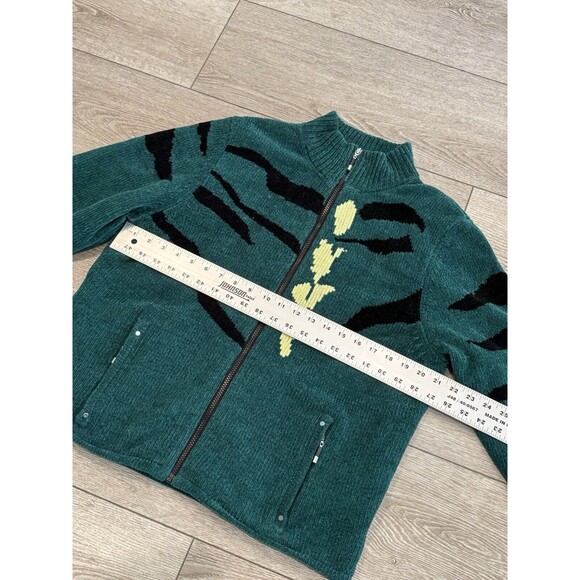 Jamie Sadock Sweater Womens L Green Full Zip Thick Knit Lined Golf Casual - Picture 6 of 8